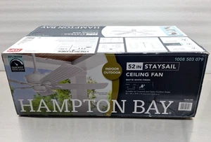 Hampton Bay Staysail 52 Zoll Ventilator Innen/Außen mattweiß mit umkehrbarem Motor - Bild 1 von 8