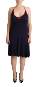 ROCCOBAROCCO Dress Navy Blue Sleeveless Halter Sheath Midi IT44/US10/L - Picture 1 of 7