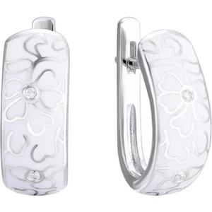 Ohrringe 925 Silber Creolen Ohrschmuck Emaille Floral Echtschmuck - Picture 1 of 2