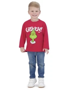 Grinch Toddler Red Long Sleeve Unisex T-Shirt Size 5T NWT - Picture 1 of 7