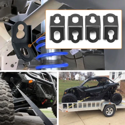 Ganchos de amarre seguros delanteros traseros de acero macizo para Can Am Maverick X3 Max RR 17-24 Foto 1 de 4