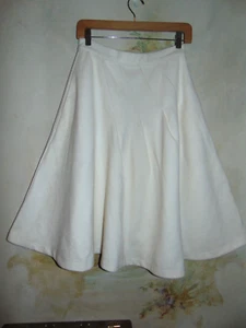 Modcloth Inspiration Ahead Full Skirt- Ivory textured A-Line heavyweight SMALL S - Picture 1 of 5