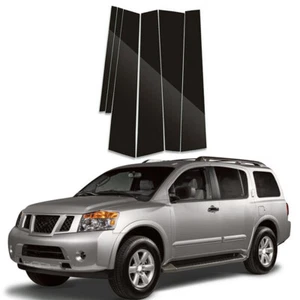 6pcs For Nissan Armada 2005-2015 Window Door Pillar Posts Black Cover Trims Kit - Foto 1 di 21