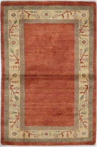 2.5x4 Hand-Knotted Wool Rug Rust Gabbeh Rug Tribal Accent Rug - Picture 1 of 11