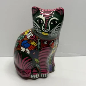 Estatuilla de cerámica para gato gatito escultura cerámica arte mexicano - Imagen 1 de 9