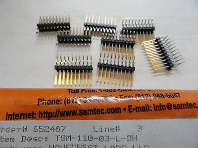 NEW. Qty (8) Samtec TSM-110-03-L-DH connector Header, 20 Position - Image 1 of 2
