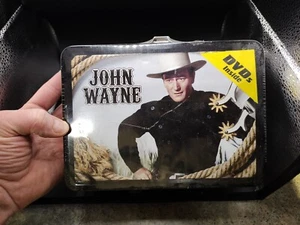 NEW John Wayne Metal Lunch Box w/ DVD 3 Movies Duke Cowboy SEALED Westerns - Picture 1 of 3