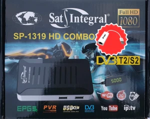 Receptor de satelite Sat-Integral SP-1319 HD Combo DVB-T2/S2 Full HD, USB LAN - Imagen 1 de 7