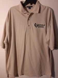 University of Phoenix, Oklahoma Campus Tan Polo Shirt Men’s X-Large (XL)--NWOT - Picture 1 of 3