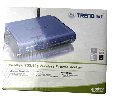 TRENDnet TEW-432BRP 54 Mbps 4-Port 10/100 Wireless G Router New Sealed - Image 1 of 4
