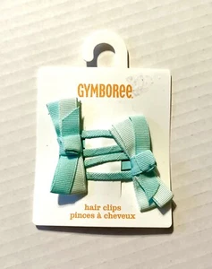 Neu mit Etikett Gymboree Hello Happy 2er-Pack mintgrüne Schleife Druckknöpfe Haarspangen - Bild 1 von 1