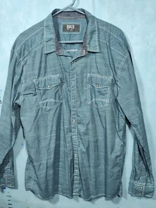 bke athletic fit button up shirt mens XXL gray Long Sleeve Western - Picture 1 of 8