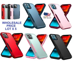 lotto ingrosso 5 per iPhone 15 14 13 16 pro Defender Case Impact GRADO MILITARE - Foto 1 di 11