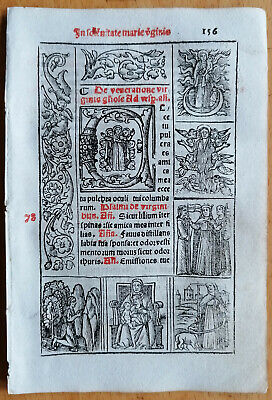 Original Post Inkunabel-Blatt Brevarium Pataviensis Holzschnitt (156) - 1508 • 40€