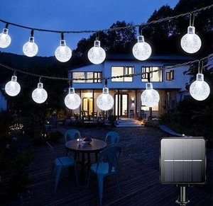 Lezonic Solar Garden Lights Outdoor 50 LED 7M/23Ft 50LED Waterproof Clear White - Picture 1 of 6