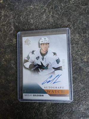 2015-16 SP Authentic Future Watch Auto Rookie 174/999 Nikolay Goldobin Card# 266 - Image 1 of 2
