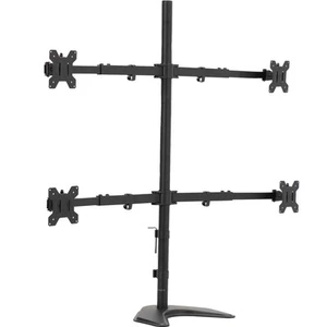 VIVO Black Telescoping Dual Ultrawide 27" to 38" Monitor Freestanding Desk Stand - Picture 1 of 8