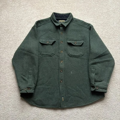Chaqueta Woolrich Para Hombres XL Verde Lana Camisa Chaqueta Acolchada Forrada Exterior Ropa de Trabajo Foto 1 de 4