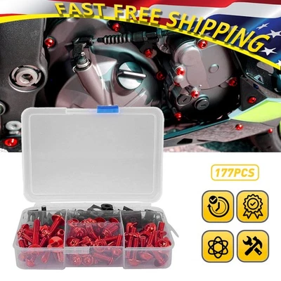 Kit Carenado Completo 177 Para Yamaha Suzuki Honda Kawasaki Tornillo Cuerpo Rojo Foto 1 de 4
