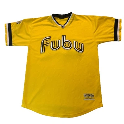 Vintage FUBU Sports Athletics 1992 05 2005 Baseball Jersey 2000s Y2K Yellow L - Image 1 of 4