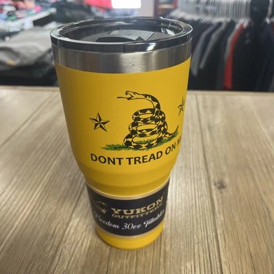 YUKON OUTFITTERS Freedom 30oz Gold with Dont Tread On Me Print Tumbler