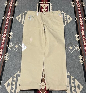 Polo Ralph Lauren Girls Embroidered Straight Fit Chino Pant Khaki Sz 10 NWOT T34 - Picture 1 of 11