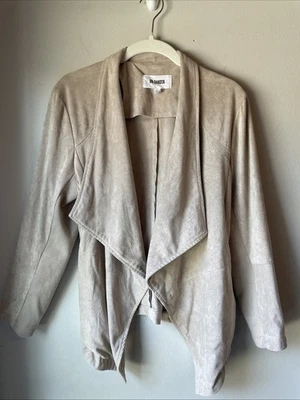 Chaqueta para mujer BB Dakota Steve Madden asimétrica cascada tostada grande Foto 1 de 4