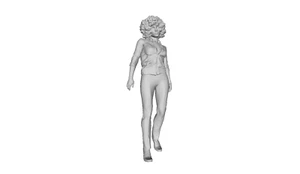 Printle E Femme 999T--Young Woman Walking Afro Figure for Dioramas Train Sets - Picture 1 of 11