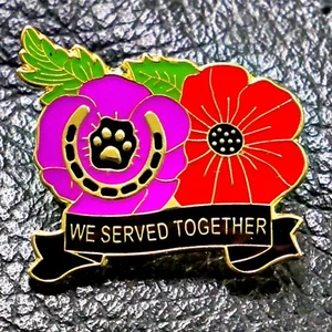 We served together Animals at war enamel pin badge 2025 purple poppy - Picture 1 of 4