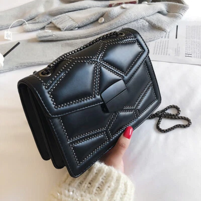 Mujer Moda Tachonado Cadena Bolso de Hombro/Asa Superior Mini Monedero Bandolera Foto 1 de 4