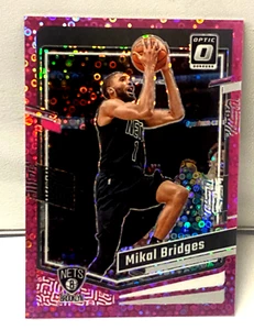 Mikal Bridges 2023-24 Donruss Optic PINK DISCO PRIZM 3/25 Holo Fast Break #199 - Picture 1 of 5