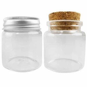 Glass Bottle with Cork Or Screw Wedding Favour Jars Craft Jam Preserve Honey - Picture 1 of 5