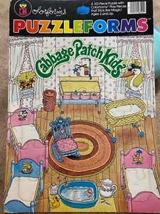 1983 Colorforms PuzzleForms Cabbage Patch Kids baby nursery Tray 30 piece Puzzle - Picture 1 of 10