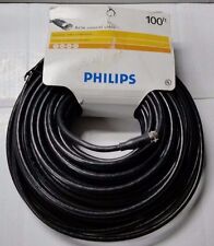 Philips RG6 Coaxial Cable 100' Ft Black SWV2157W/17 TV VCR Cable Antenna LikeNew