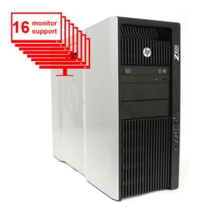 HP Z820 16-Monitor Computer/Desktop 12-Core/16GB /1TB +256GB SSD/NVS 450/Win10 - Picture 1 of 2