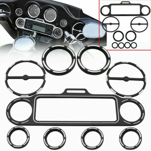 Burst Gauge Bezel Speedometer Trim Ring Speaker Cover For Harley Electra Glide - Bild 1 von 9