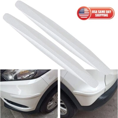 Protector de parachoques trasero delantero coche 2 piezas tira adhesiva blanca Foto 1 de 4