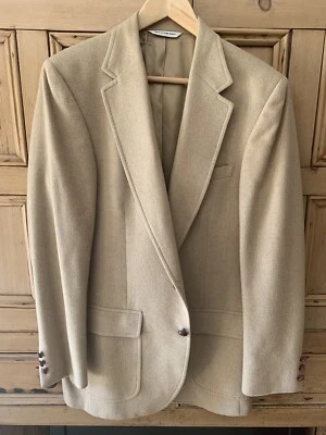 Nordstroms 100% Camel Hair Blazer Patch Pockets Leather Buttons 40 Long - Image 1 of 4