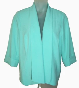 Exc KASPER Aqua Open Front Style LINED Blazer Jacket  Size 16W XL ? - Picture 1 of 2