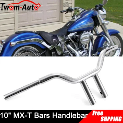 Manillar de barra cromado MX-T de 10"" para Harley Sportster Iron 883 1200 48 72 Roadster Foto 1 de 4