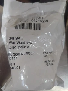 3/8 Zoll SAE extra dicke flache Unterlegscheiben Klasse 8 Stahl Zink gelb 100 kt - Bild 1 von 2