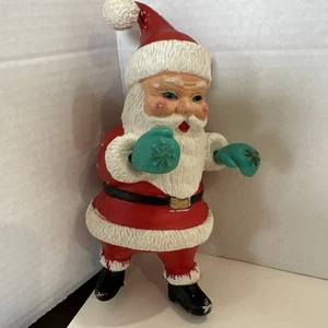 Babbo Natale vintage soffia stampo anni 50 decorazione natalizia 8” guanti verdi - Foto 1 di 17