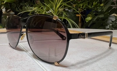 Gafas de sol vintage Christian Dior Chicago 2 NMF02BYRWL aviador negras - rayadas Foto 1 de 4