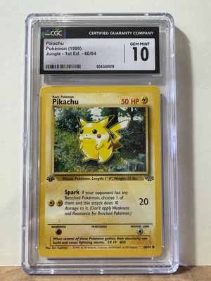 Pokemon Pikachu Jungle 1st Edition #60 CGC 10 - Image 1 of 2