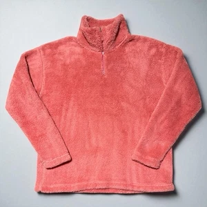 Eddie Bauer Fleece Pullover Women’s Large WR Quest Plush 2.0 1/4 Zip Pink Coral - Picture 1 of 4