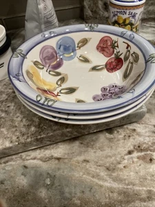 GIBSON Everyday 8.5" Soup/cereal Bowls In An Assorted Fruit Patter. - Picture 1 of 9