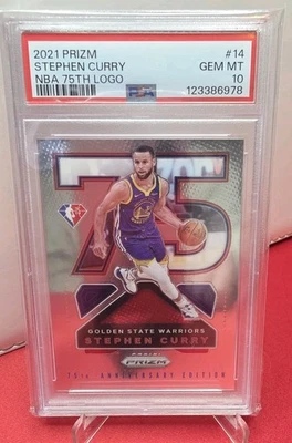 Panini Prizm Basketball 2021-22 Stephen Curry NBA 75th Logo PSA 10 - Bild 1 von 2
