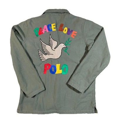 Camisa Ralph Lauren Para Mujer XS Verde Paz Amor Polo Bordado Cabaña Pájaro Foto 1 de 4