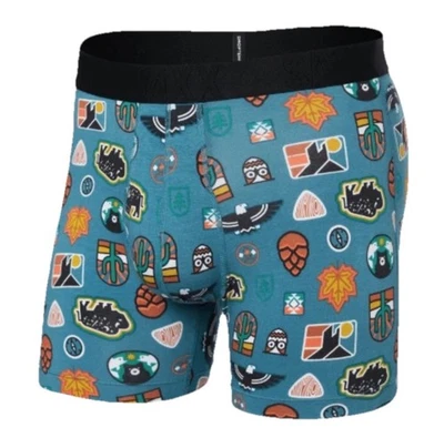 "Calzoncillos boxer Saxx DropTemp ajustados de 5"" en el exterior está estampado suroeste talla L" Foto 1 de 4