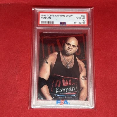 1998 TOPPS CHROME WCW #C7 KONNAN PSA 10 Gem Mint Wrestling WWE - Image 1 of 2